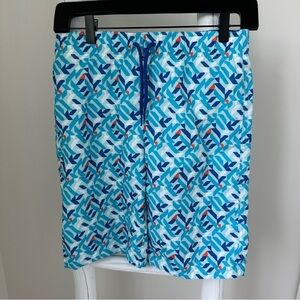 Abercrombie Kids Blue and White Board Shorts Quick-Dry Swim Size Large 14